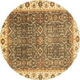 thumbnail image 1 of Ahgly Company Indoor Round Abstract Brown Modern Area Rugs, 4' Round, 1 of 4