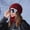 Wine, variant on Hat And Scarf 2pc Set Hood Ski Over Windproof Plush Hood Fuzzy Ski Winter Adjustable Women Men
