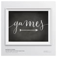 thumbnail image 1 of Games! Vintage Chalkboard Wedding Party Directional Signs, Double-Sided, 1 of 1