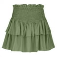 thumbnail image 5 of pstuiky Tennis Skirts for Women, Women's Irregular Solid Color Lined Cake Skirt Short Culottes Skirt Skorts for Workout Casual Items Green S #2, 5 of 7