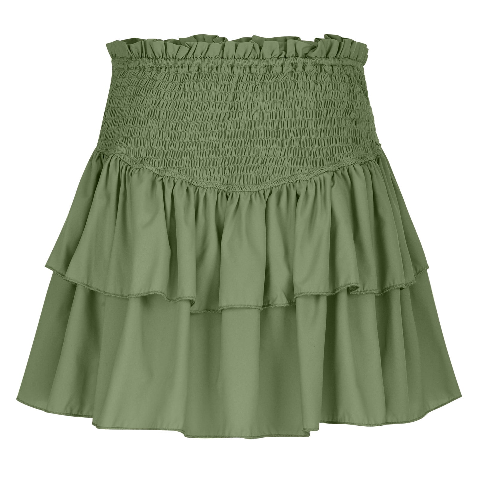 Skirt Shorts for Women Summer Layered Pleated Flowy Mini Skirt Shirred High Waisted Ruffle Flared Short Skirts Walmart