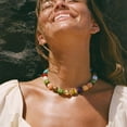 thumbnail image 2 of Tarien Colorful Chunky Beaded Necklace for Women Trendy Summer Jewelry | Statement Big Large Resin Bead Bubble Choker Necklaces Boho Charm Fashion Jewelry, 2 of 7