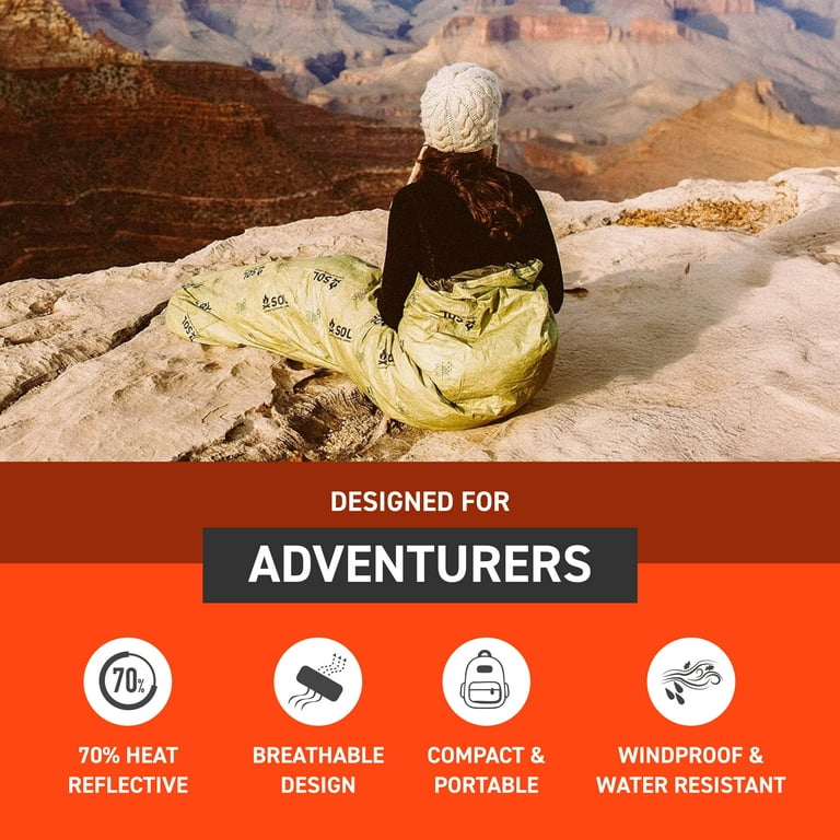 SOL Escape Bivvy with Hood, Body Heat Reflector, Waterproof