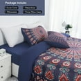 thumbnail image 2 of PiccoCasa 4pcs Polyester Duvet Cover Set Bohemian Bedding Set, Red Twin, 2 of 7