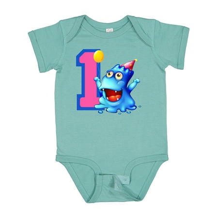 

Inktastic Blue Monster 1st Birthday Gift Baby Boy or Baby Girl Bodysuit
