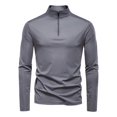thumbnail image 2 of pstuiky camisa de manga larga para hombre, Camisa de manga larga con media cremallera y cuello alto para hombre, con protección solar UPF100+, para primavera y verano camisetas de hombre l, 2 of 9