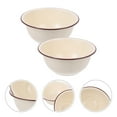 thumbnail image 2 of Monyance vintage enamel bowl Enamel Popcorn Bowl Set - Vintage Chinese Style - 2pcs(9.45X9.45X3.94Inches), 2 of 11