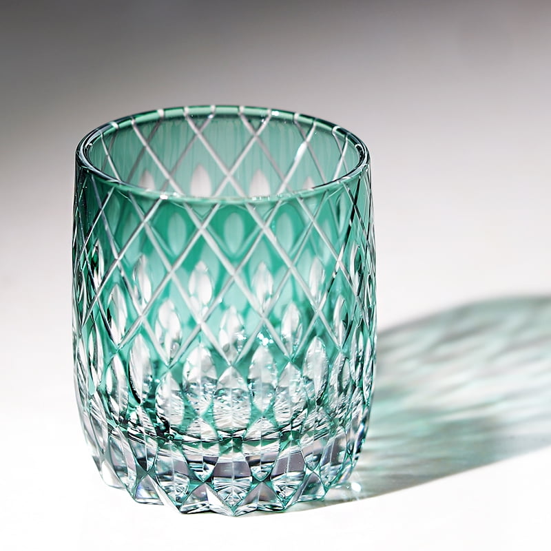 250ml Luxury Bohemian Hand Blown with Unique Pattern  Engraved Old Fashioned Rock Glass for Whiskey Wine
