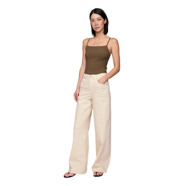Jeans Mujer GAP Tiro Alto Stride Denim Beach Pebble 30 Regular