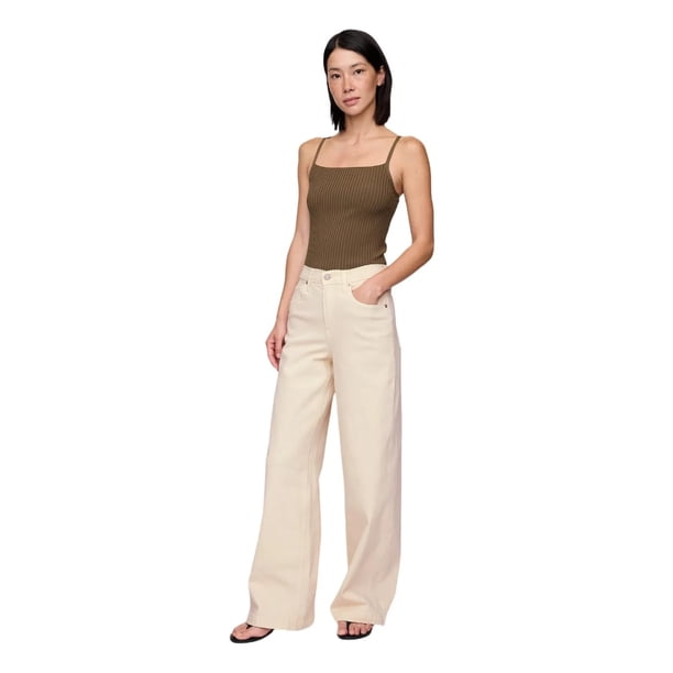 Pantalones GAP de tiro alto Stride Denim Beach Pebble 32 Largo
