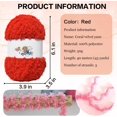 thumbnail image 2 of 3pcs/Set 150g Soft Coral Velvet Yarn Chenille Yarn for Crocheting,Fluffy Yarn for Knitting and Croche DIY Craft,Warm Yarn for Bag Hat Scarve Clothe Gloves Slippers Doll, 2 of 7