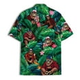 thumbnail image 3 of Bigfoot Men's Hawaiian Shirts Button Down Short Sleeve Shirt Funny Bigfoot Surfing Tropical Riding Waves Hawaii Shirt, 3 of 7