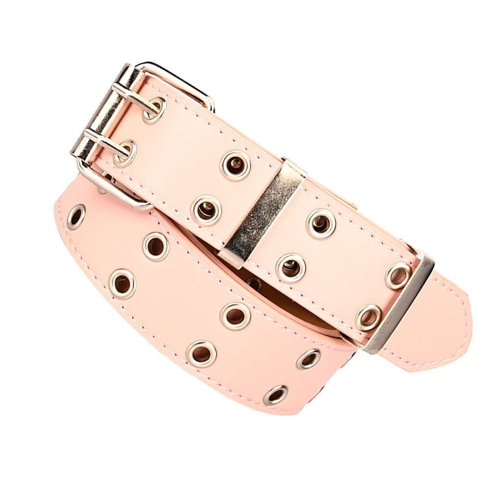 New Punk Style Women belt PU Leather Double Hole Pin Buckle Waist