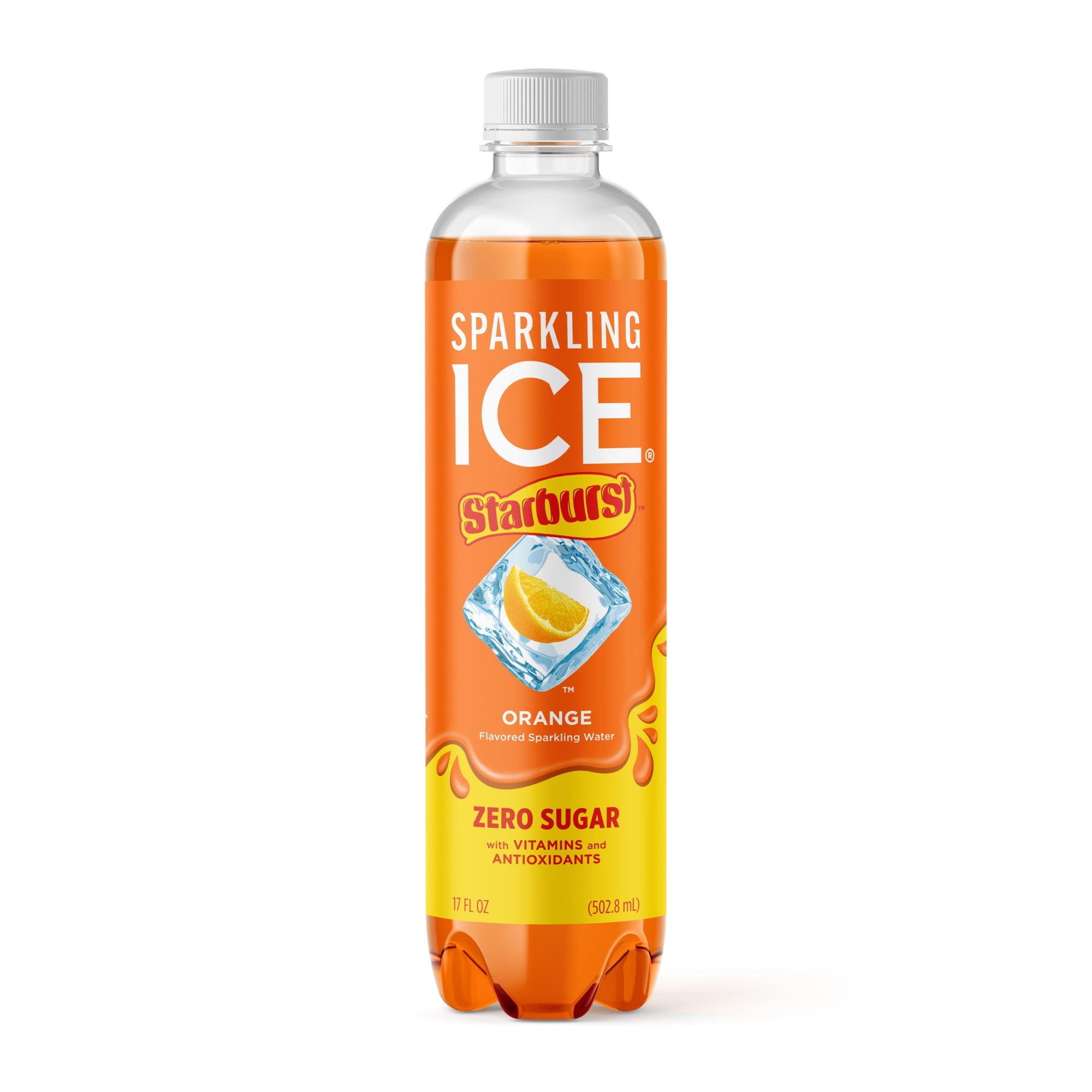 (5 pack) Sparkling Ice Starburst Orange Zero Sugar Flavored Water with Vitamins, Low Calorie, 17 fl oz Bottle