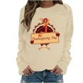 thumbnail image 2 of Wancir Womens Thanksgiving Shirt Leopard Pumpkin Printed Cute Graphic Tee Thankful Grateful Blessed T-Shirts Fall Top, 2 of 4