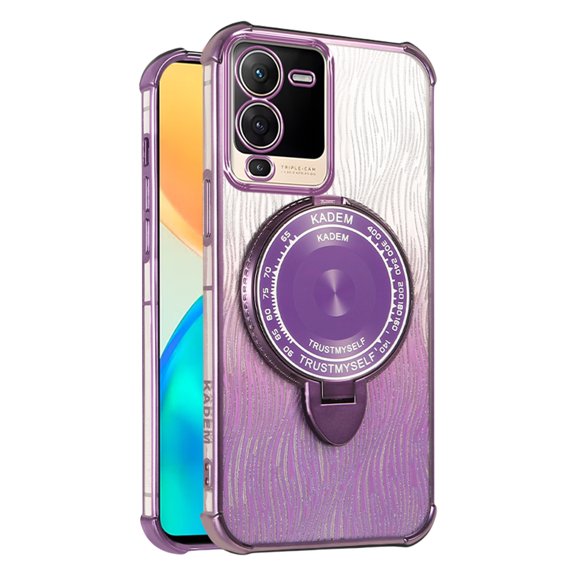 Kickstand Case for Vivo S15 Cover Soft TPU Silicone Phone Case with Luxury Magnetic Mirror Stand Shell for Women Men Anti-Fall Protective Cover Compatible with Vivo S15 Case