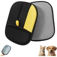 thumbnail image 1 of Guantes de aseo para mascotas de doble cara para perros y gatos, cepillo deslanador reutilizable, para baño y limpieza, material de malla transpirable y TPR, puño elástico, paquete de 2, 1 of 9