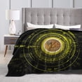 thumbnail image 4 of DouZhe Ultra-Soft Micro Fleece Lightweight Flannel Bed Blanket, Crypto Currency Bitcoin Print Cozy Warm Throw Blankets, 50"x40", 4 of 7