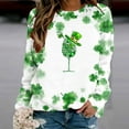 thumbnail image 3 of Charella Long Sleeve Shirts for Women St Patricks Day Printed Crewneck T-shirt 2025 Spring Trendy Tops,Green,S, 3 of 3