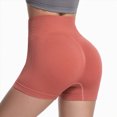thumbnail image 2 of KPOPLK Biker Shorts for Women High Waist - 8" Workout Shorts with Inner Pocket Yoga Spandex Gym Running Shorts,Brick Red,Size M, 2 of 8