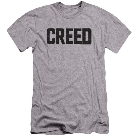 Creed Cracked Logo Premium Adult Slim Fit 30/1 T-Shirt Athletic Heather