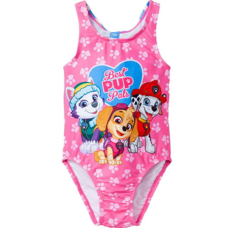 Toddler Girls Pink Paw Patrol Best Pup Pals 1 pc Puppy Dog Skye Swimming Suit