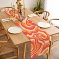 thumbnail image 3 of Pink Abstract Table Runner - 36 Inch Long, Kitchen Dining Table Runner Dresser Scarves, Modern Geometric Distortion Texture Fluid Art Farmhouse Decor for Coffee Tables Wedding Party Banquet, 3 of 8