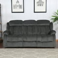 thumbnail image 4 of The Hamptons Collection 87” Grey Overstuffed Microsuede Fabric Reclining Sofa, 4 of 5