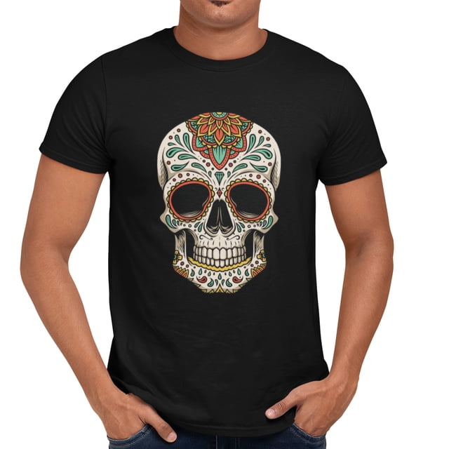 Playera Calavera Azucar Colores Caballero Once Playera manga corta