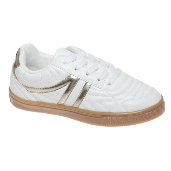 Outwoods Kids Fast-57 Lace Up Fashion Sneakers, Gold Combo (11)