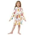 thumbnail image 6 of FORMRS Niños Bathrobe Unisex Hooded Robe Soft Plush Pajamas Sleepwear, Size 4-6T, Blue Leaves, 6 of 7