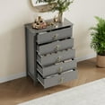 thumbnail image 2 of 42.9" Tall Fluted Dresser for Bedroom, 5-Drawer Wood Dresser for Bedroom, Modern Chest of Drawers, Storage Organizer Cabinet for Living Room, Hallway, Entryway, Easy Assembly, 2 of 6