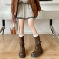 thumbnail image 6 of Juosiy Women's Combat Riding Platform Knee High Boots Comfortable Platform Moto Buckle Dress Fold Over Boots, 6 of 9
