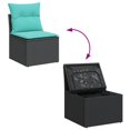 thumbnail image 5 of vidaXL Garden Chair Armless with Cushions Black Poly Rattan, 5 of 5
