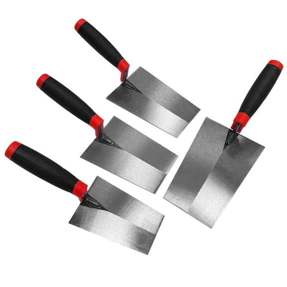 4-Piece Bricklaying Shovel Tool Set, Carbon Steel Drum Bricklaying Shovels, 4 Types Brick Trowels, Anti-Slip Soft Grip Handles, for Concrete, Cement, Gypsum and Tile Construction