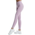 thumbnail image 3 of TWZH Women Solid Color Rib-Knit High Waist Stretchy Workout Yoga Legging, 3 of 7