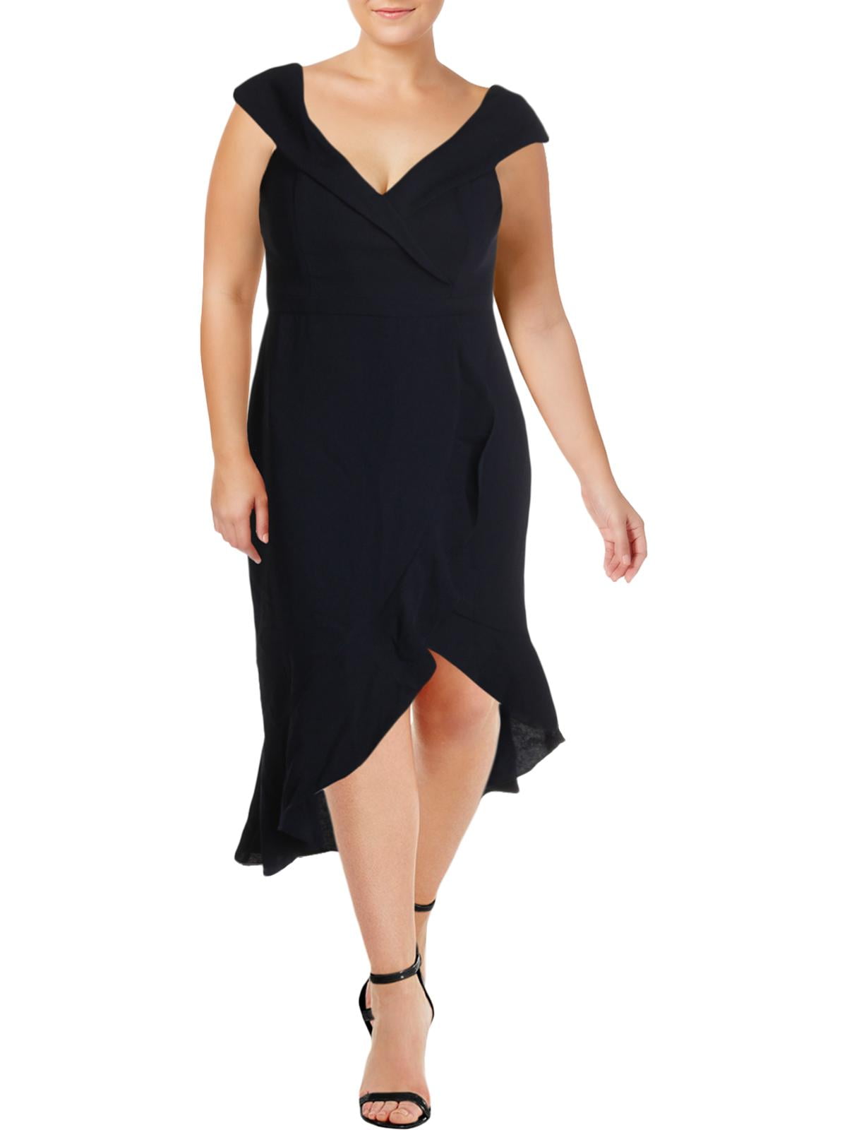 off the shoulder knee length cocktail dress