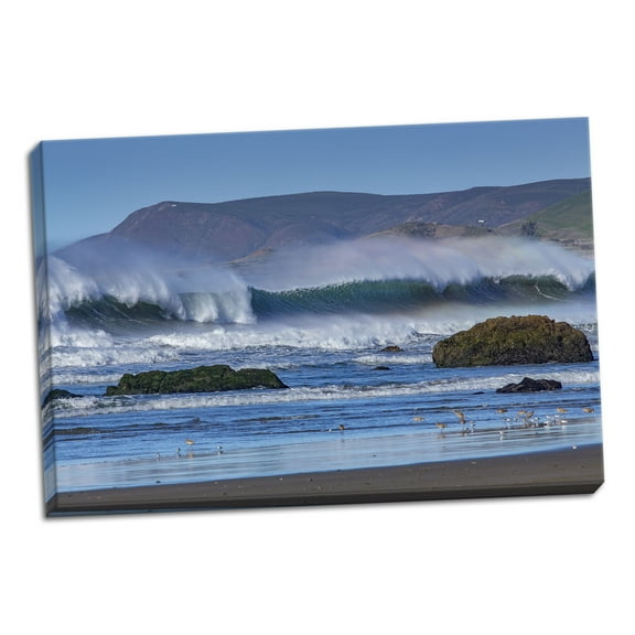Gango Home Decor Waves in Cayucos II by Lee Peterson (Ready to Hang); One 36x24in Hand-Stretched Canvas