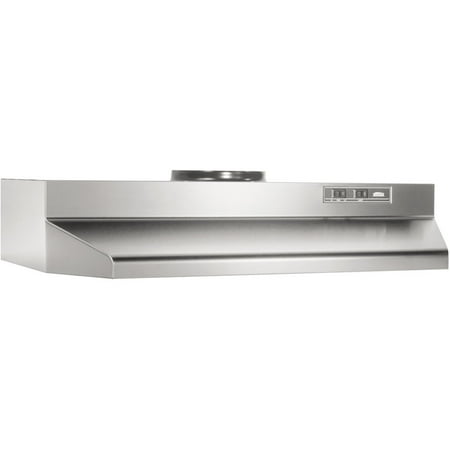 Broan 30-Inch 2-Speed Under-Cabinet Round Range Hood, Stainless Steel, 190 Cfm