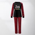 thumbnail image 2 of Conjunto de pijama familiar de 2 piezas con estampado a cuadros y manga raglán pantalones superiores ropa de dormir, 2 of 8