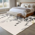 thumbnail image 4 of Area Rug for Living Room, Grey Eucalyptus Non-Slip Indoor Large Carpet for Bedroom/Dining Room, Farmhouse Weeping Leaves on Linen Washable Low-Profile Rectangle Floor Runner Rugs - 6 x 9 Ft, 4 of 8