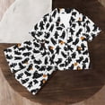 thumbnail image 4 of Odeerbi Kids Boys Girls Halloween Pajamas Notched Lapel Short Sleeve Shirt Shorts Pajama Sets, 4 of 7