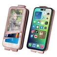 thumbnail image 3 of SaniMore for iPhone 13 Pro Magnetic Closure Top & Bottom Flip Wallet Case, Premium PU Leather Cover with Car Mount Card Slot & Adjustable Kickstand Full Body Protective Shell, Rosegold, 3 of 9
