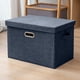 thumbnail image 4 of Caja de almacenamiento plegable con tapa | Cesta organizadora plegable de mezcla de lino y algodón | 37,5 x 26,5 x 26,5 cm | Para organizar el hogar, el dormitorio, el armario o el vestidor, 4 of 6