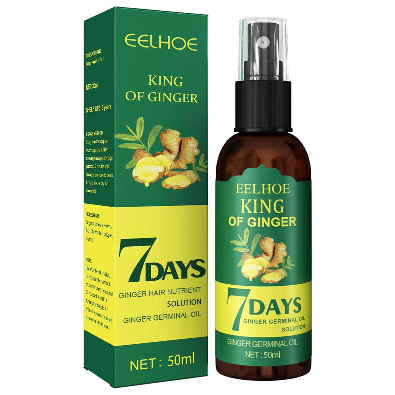 YiFudd Ginger Serum Spray Hair Loss Hair Thinning Hair Growth Liquid