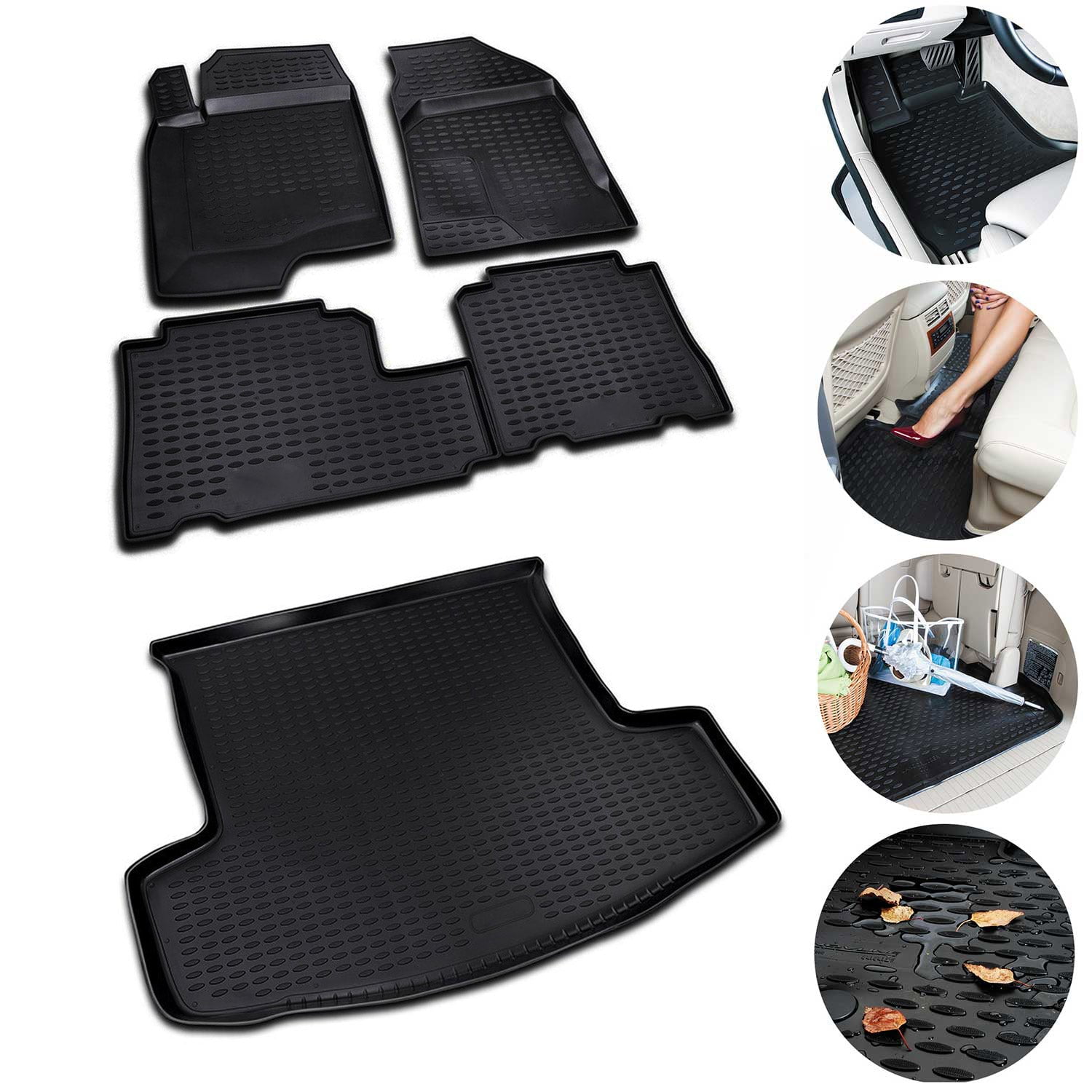 OMAC USA Floor Mats & Cargo Trunk Liner Set For Chevy Captiva Sport