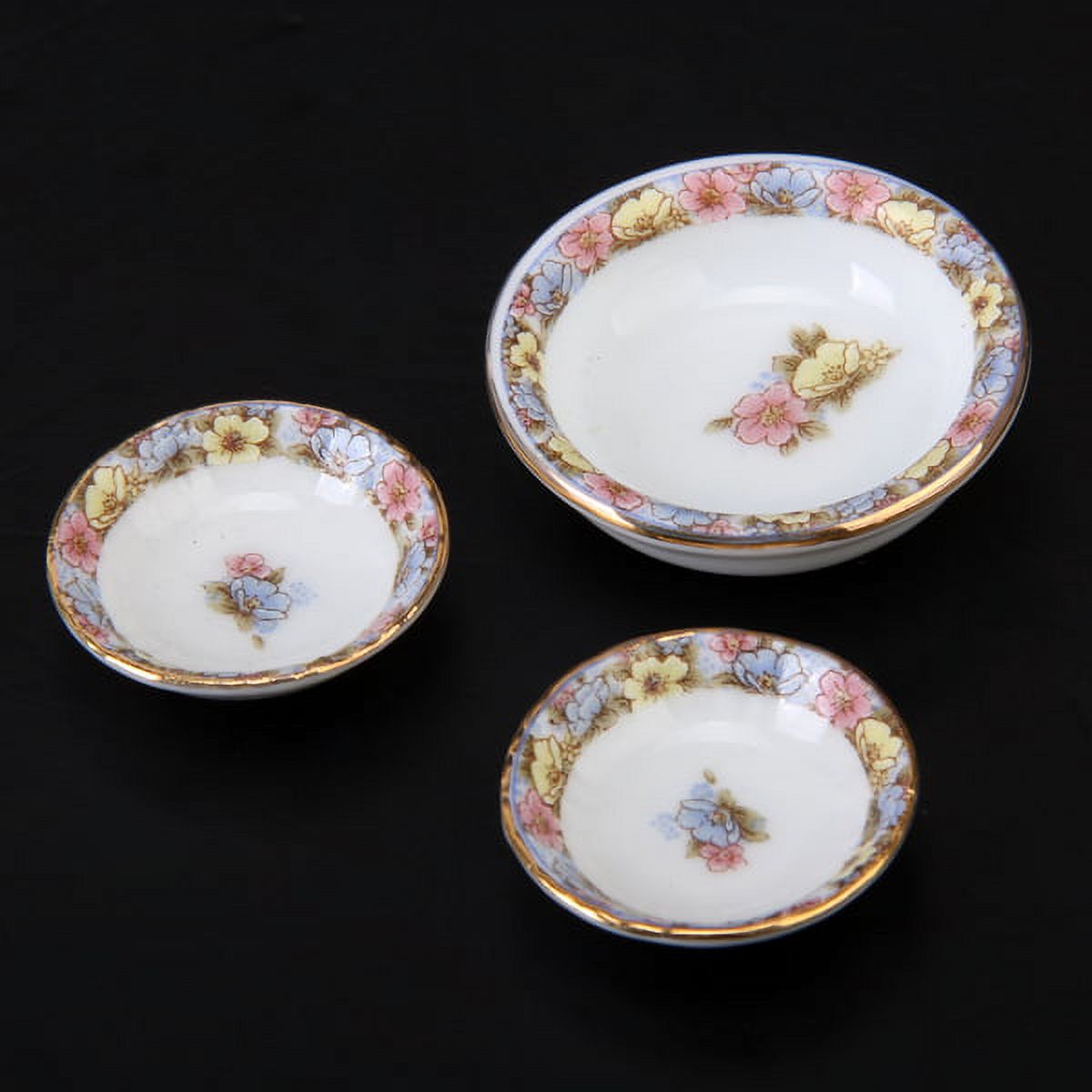40pcs Dollhouse Miniature Tea Set Dining Ware Porcelain | Tea Set Dish Cup Plate - Floral Pot Set - image 3 of 8