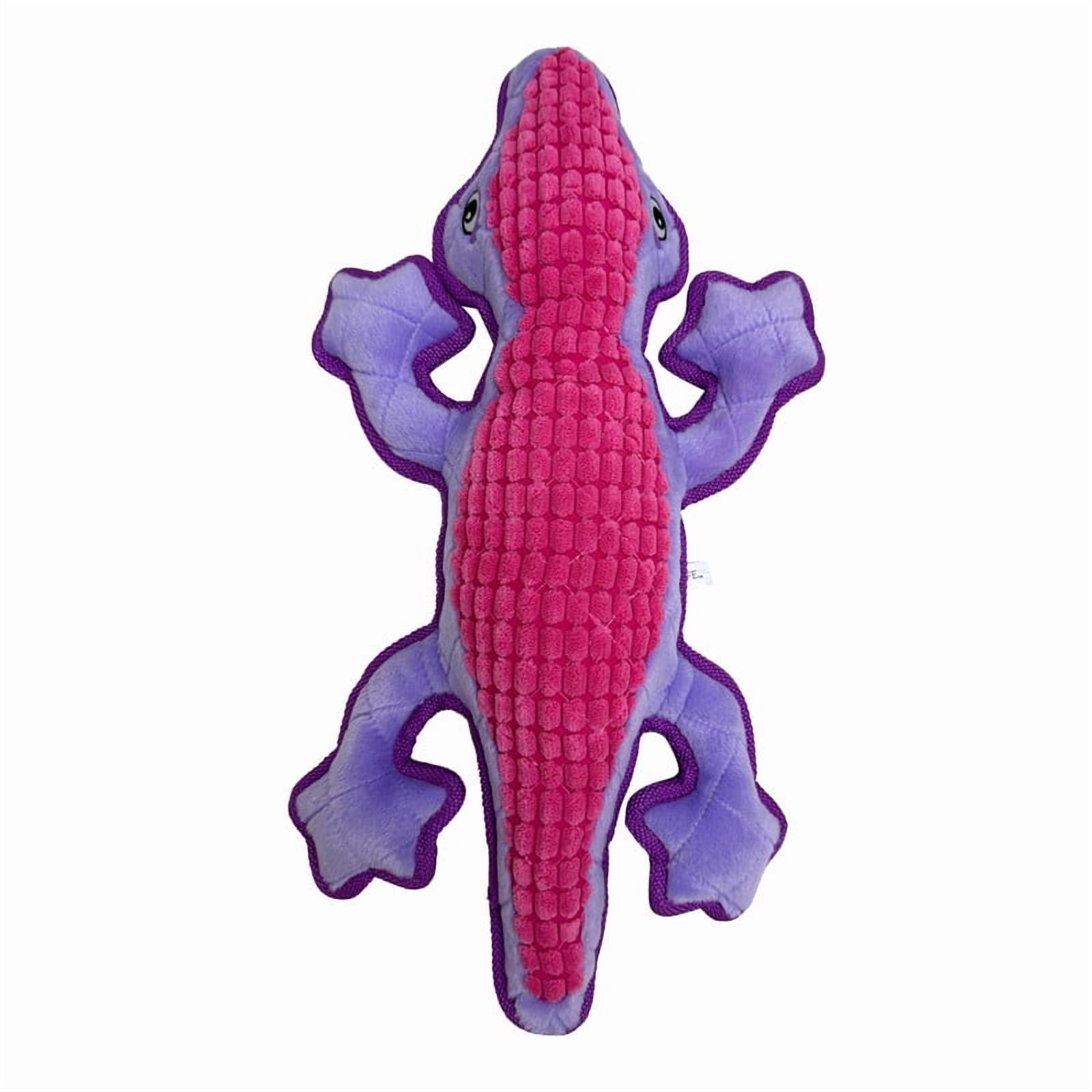 Vibrant Life Purple Lizard Plush Dog Toy with Squeaker, Chew Level 4