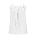 thumbnail image 5 of Camisole Tops for Women Casual Loose Eyelet Front Pleated Scoop Neck Spaghetti Strap Cami Tank Tops Summer Outfits, 5 of 6