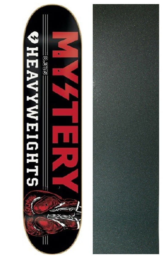 MYSTERY Skateboard Deck HEAVYWEIGHTS 8.375 Black GRIP